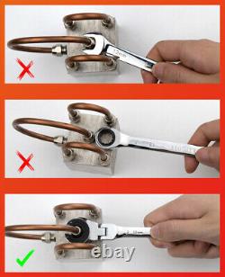 Ratcheting Tubing Wrench Set Metric Flex Head 72-Tooth Hand Car Repair Tools