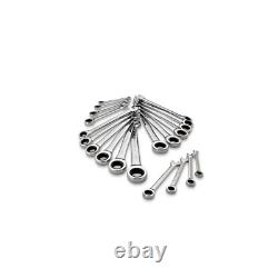 Ratcheting Wrench SAE Metric Combination Heavy Duty Chrome Finish 20 Piece Set