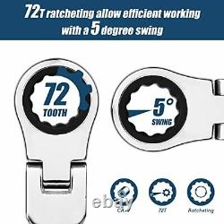 Ratcheting Wrench Set Extra Long Double Box End Wrench Setflexhead Metric Spann