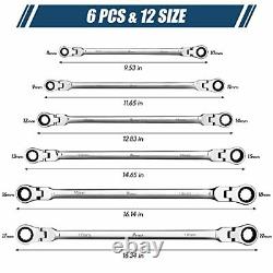 Ratcheting Wrench Set Extra Long Double Box End Wrench Setflexhead Metric Spann