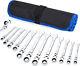 Ratcheting Wrench Set Flex Head 12pce Combination Wrench Chrome Vanadium Steel