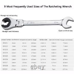 Ratcheting Wrench Set Flex-Head Ratcheting Wrench Metric Tubing Combination W