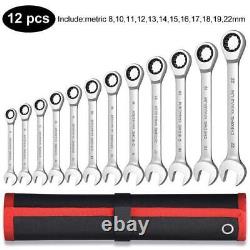 Ratcheting Wrench Set Metric and Standard 12-point Box End Combination Spanner