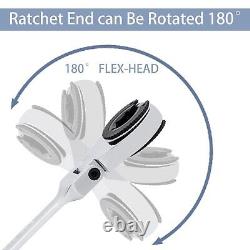 Ratcheting Wrench Set with Flex-Head and Open End, 180° Metric Tubing Combina