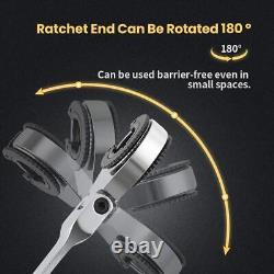 Ratcheting Wrench Set with Open Flex-head, 12PCS Metric (8-19mm) Combination