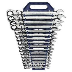 Ratcheting Wrench Tool Set Mechanic Metric 72-Tooth Flex Head Combination 16 PC