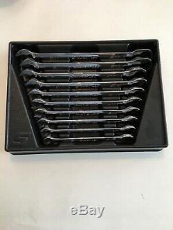 Real Nice Snap On Metric Ratcheting Wrench Set 10 Pc. 10mm-19mm OXRM Series USED