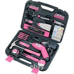 Repairs Women's Household Tool Set Pink 135 Piece Hand Tools Kit Ladies Portable