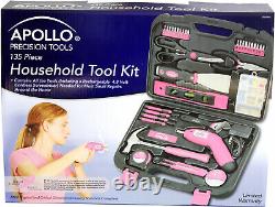 Repairs Women's Household Tool Set Pink 135 Piece Hand Tools Kit Ladies Portable
