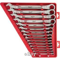 SAE Combination Ratcheting Wrench Mechanics Tool Set (15-Piece)