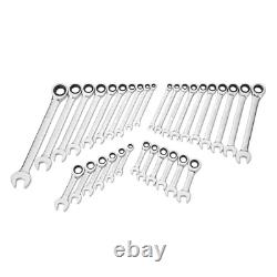 SAE/Metric 72-Tooth Combination Ratcheting Wrench Tool Set (32-Piece)