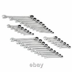 SAE/Metric Standard And Stubby Combination Ratcheting Wrench Set In EVA Tray