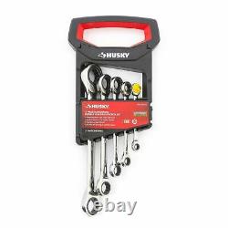 SAE Ratcheting Double Box-End Wrench Set (5-Piece)