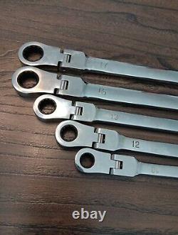 SET OF 5 Ratcheting Metric Wrenches NRM1719 EZRed 17mm x 19mm Flex Head & More