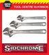 Sidchrome 3pce Chrome Plated Adjustable Wrench Shifter Set 4, 6 & 8