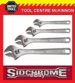 SIDCHROME 4pce CHROME PLATED ADJUSTABLE WRENCH SHIFTER SET 6, 8, 10 & 12