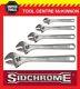 Sidchrome 5pce Chrome Plated Adjustable Wrench Shifter Set 4, 6, 8, 10 & 12