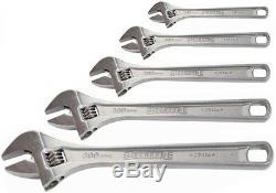 SIDCHROME 5pce CHROME PLATED ADJUSTABLE WRENCH SHIFTER SET 4, 6, 8, 10 & 12
