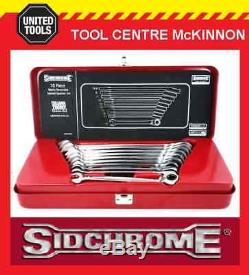 SIDCHROME SCMT22202N 10pce RATCHET RING & OPEN END METRIC SPANNER / WRENCH SET