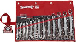 SIDCHROME SCMT22211 13pce PRO SERIES RATCHET RING & OPEN END A/F SPANNER SET