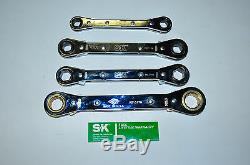 SK Hand Tools 4 Piece 9MM to 17MM Ratcheting Box End Wrench Set Made in USA