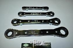 SK Hand Tools SAE 4 Piece 1/4 to 3/4 Ratcheting Box End Wrench Set Made in USA
