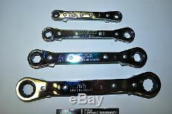 SK Hand Tools SAE 4 Piece 1/4 to 3/4 Ratcheting Box End Wrench Set Made in USA