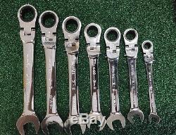 SK Tools New 7pc Metric Locking Flex Ratcheting Gear Wrench Set $286 Retail