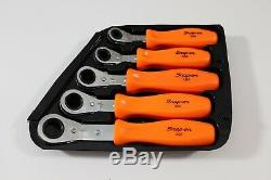 SNAP ON Orange hard handle RARE ratchet wrench set 8mm 15mm NOS