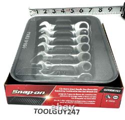 SNAP ON TOOLS USA OXKRM707 7PC Metric Short Ratcheting Combo Box End Wrench Set