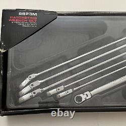 SUNEX 9923M 6 Piece Metric Extra Long Flex Head Double Box Ratcheting Wrench Set