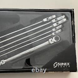 SUNEX 9923M 6 Piece Metric Extra Long Flex Head Double Box Ratcheting Wrench Set