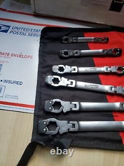 SUR&R Auto Parts LW750 Metric Ratcheting Flex Head Line Wrench Set NEW, B1