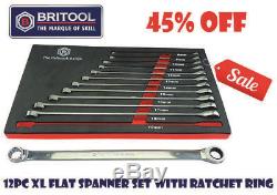 Sale Britool Hallmark XL Ratchet Ring Spanner Set Sizes 8 To 19mm In Foam Tr