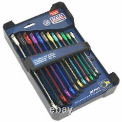 Sealey AK63917 Combination Ratchet Spanner Set 12pc Multi-Coloured Metric