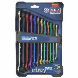 Sealey AK63917 Combination Ratchet Spanner Set 12pc Multi-Coloured Metric