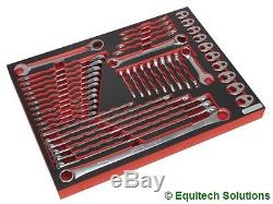 Sealey TBTP11 Tool Chest Tray Spanner Wrench Set Metric Stubby Ratchet 44 Piece