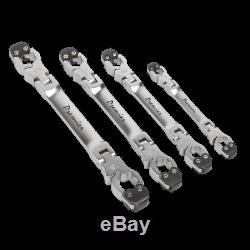 Sealey VS0343 Flare Nut Brake Pipe Spanner Wrench Set 4Pc Ratcheting 8mm 15mm