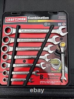Sears Craftsman USA Nos 8pc Ratcheting Combination Wrench Set SAE 42444 Rare