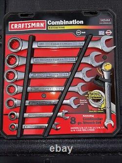 Sears Craftsman USA Nos 8pc Ratcheting Combination Wrench Set SAE 42444 Rare