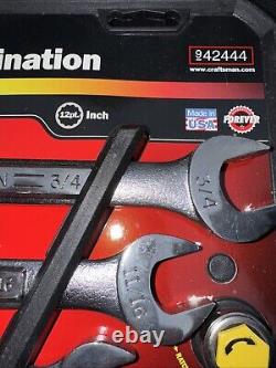 Sears Craftsman USA Nos 8pc Ratcheting Combination Wrench Set SAE 42444 Rare