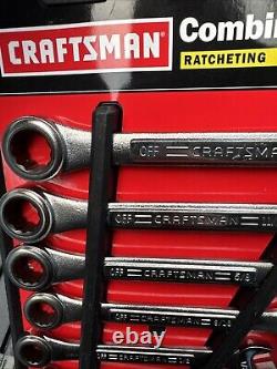 Sears Craftsman USA Nos 8pc Ratcheting Combination Wrench Set SAE 42444 Rare