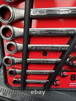 Sears Craftsman USA Nos 8pc Ratcheting Combination Wrench Set SAE 42444 Rare