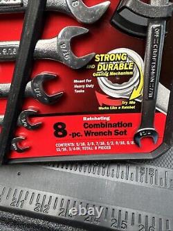 Sears Craftsman USA Nos 8pc Ratcheting Combination Wrench Set SAE 42444 Rare