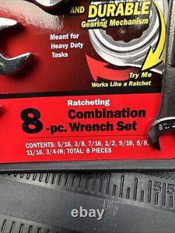 Sears Craftsman USA Nos 8pc Ratcheting Combination Wrench Set SAE 42444 Rare