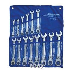 Silverline 399017 Flexible Head Ratchet Spanner Set Metric 8-24mm (14 Piece)