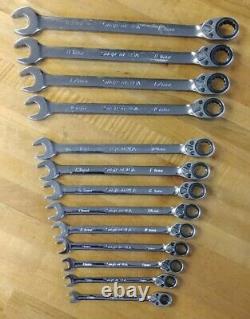 Snap On13 Pc Metric Flank Dr Plus Reversible Ratcheting Wrench Set SOXRRM714-1