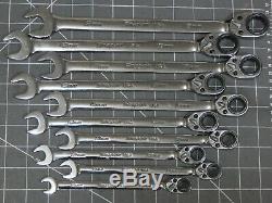 Snap On 10Pc Metric Flank Drive Plus Ratchet Wrench Set 10MM 19MM SOXRRM710 NICE