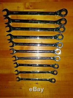 Snap On 10Pc Metric Flank Drive Plus Ratcheting Wrench Set 10-19mm SOEXRM710