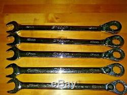 Snap On 10Pc Metric Flank Drive Plus Ratcheting Wrench Set 10-19mm SOEXRM710
